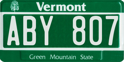 VT license plate ABY807