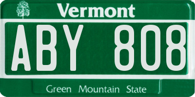 VT license plate ABY808