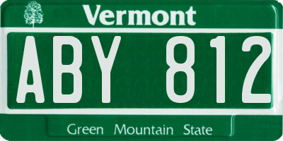 VT license plate ABY812