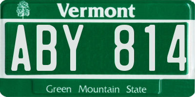 VT license plate ABY814