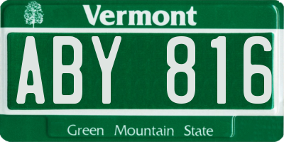 VT license plate ABY816