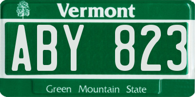 VT license plate ABY823