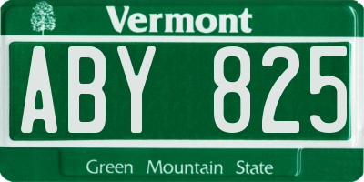 VT license plate ABY825