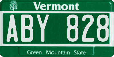 VT license plate ABY828