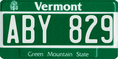 VT license plate ABY829