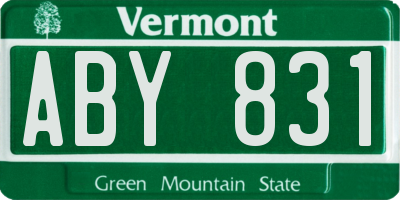 VT license plate ABY831