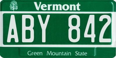 VT license plate ABY842