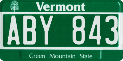 VT license plate ABY843