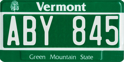 VT license plate ABY845