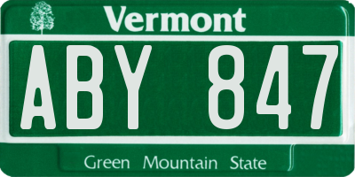VT license plate ABY847