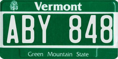 VT license plate ABY848