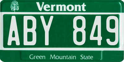 VT license plate ABY849