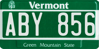 VT license plate ABY856