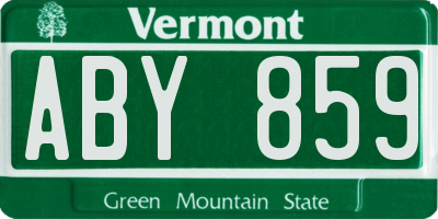 VT license plate ABY859