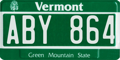 VT license plate ABY864