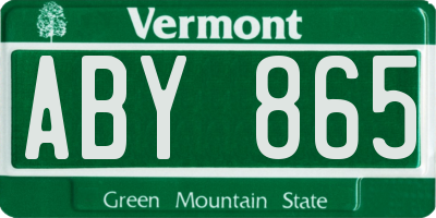VT license plate ABY865