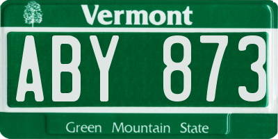 VT license plate ABY873