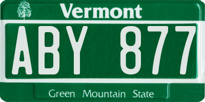 VT license plate ABY877