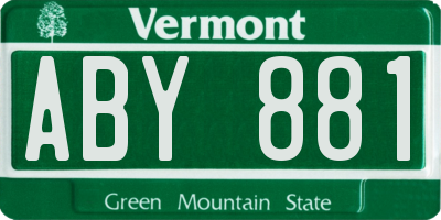 VT license plate ABY881
