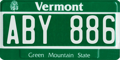 VT license plate ABY886
