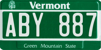 VT license plate ABY887