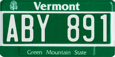 VT license plate ABY891