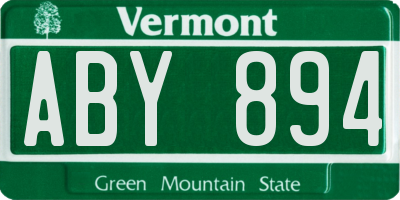 VT license plate ABY894