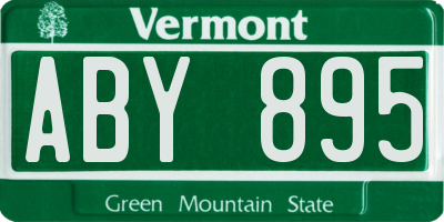 VT license plate ABY895