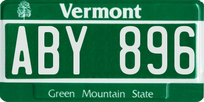 VT license plate ABY896