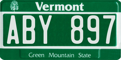 VT license plate ABY897