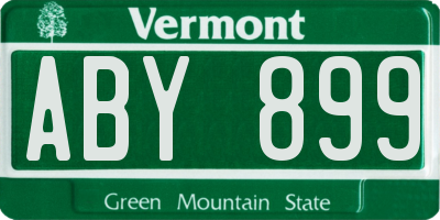 VT license plate ABY899