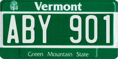 VT license plate ABY901