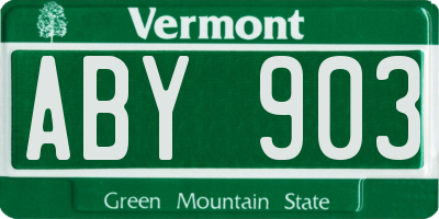 VT license plate ABY903