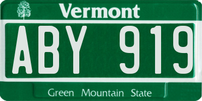 VT license plate ABY919