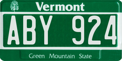 VT license plate ABY924
