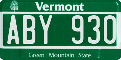VT license plate ABY930