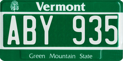 VT license plate ABY935