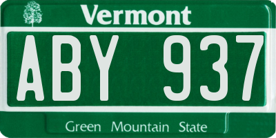VT license plate ABY937