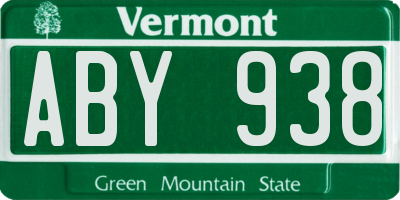 VT license plate ABY938