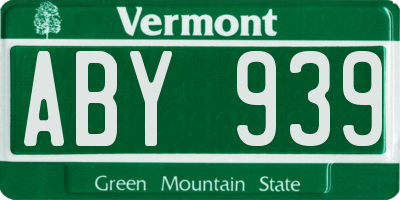 VT license plate ABY939