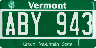 VT license plate ABY943