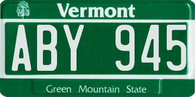 VT license plate ABY945