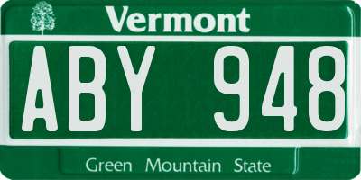 VT license plate ABY948