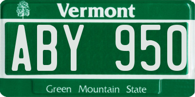 VT license plate ABY950