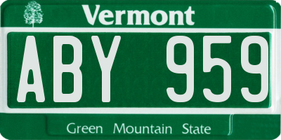 VT license plate ABY959