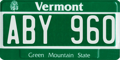 VT license plate ABY960
