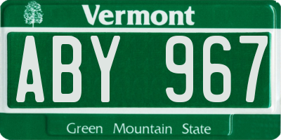 VT license plate ABY967