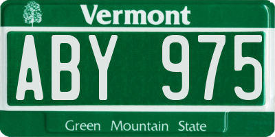 VT license plate ABY975
