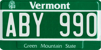 VT license plate ABY990