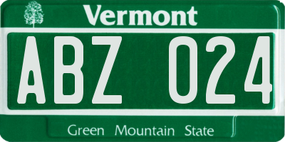 VT license plate ABZ024